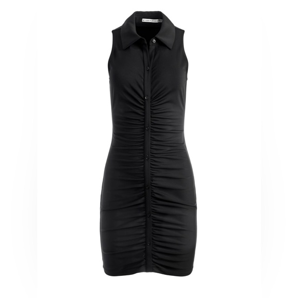 Alice + Olivia MARSHA SLEEVELESS RUCHED POLO MINI DRESS - Picture 2 of 8